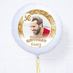 Personalised Photo Balloon - Any Age Birthday: White Lustre