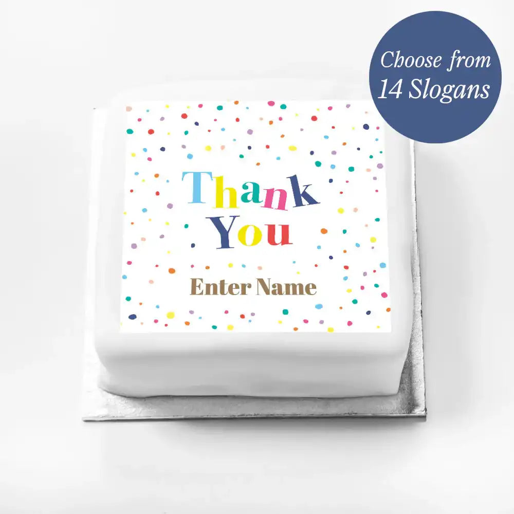 Personalised Slogan Gift Cake – Pastel Dots Personalised Cake