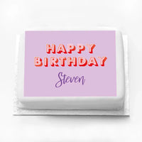 Personalised Birthday Cake - Pink Modern Personalised Cake