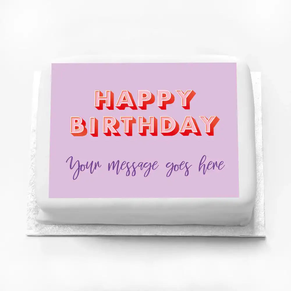 Personalised Birthday Cake - Pink Modern Personalised Cake