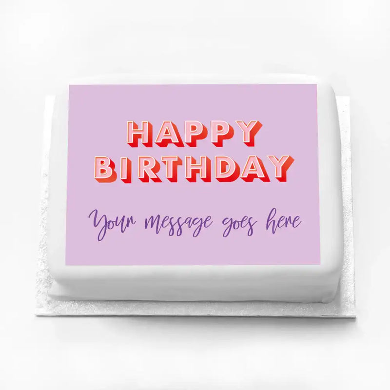 Personalised Birthday Cake - Pink Modern Personalised Cake