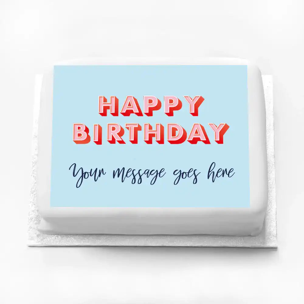 Personalised Birthday Cake - Modern Blue Personalised Cake