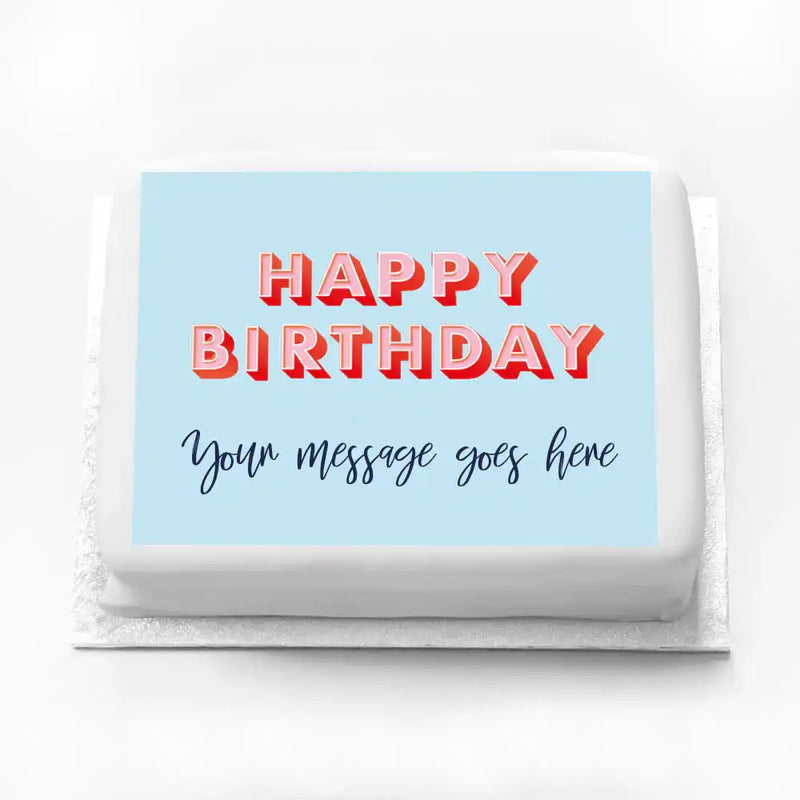 Personalised Birthday Cake - Modern Blue Personalised Cake