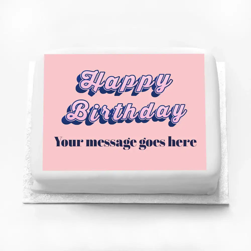Personalised Birthday Cake - Pink Decorative Personalised Cake