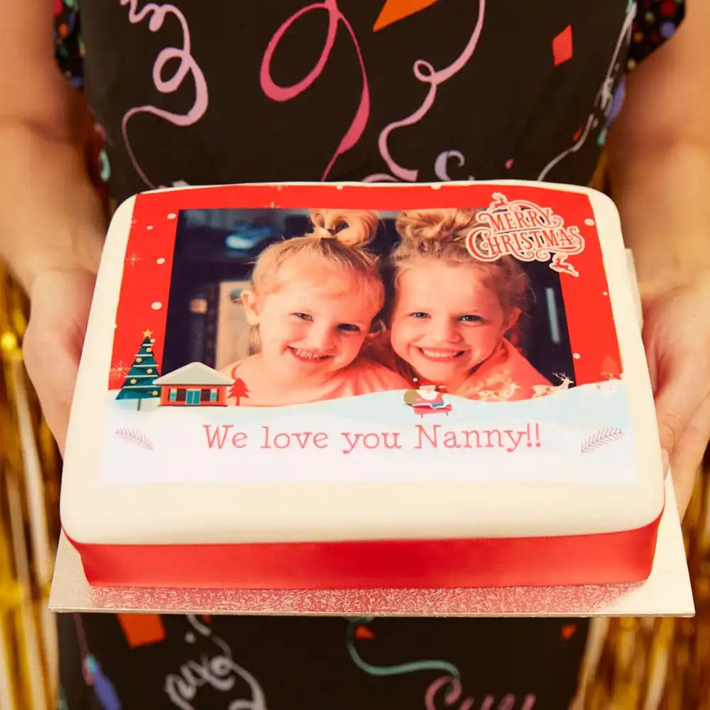 Personalised Photo Cake - Traditional Christmas Christmas 2024