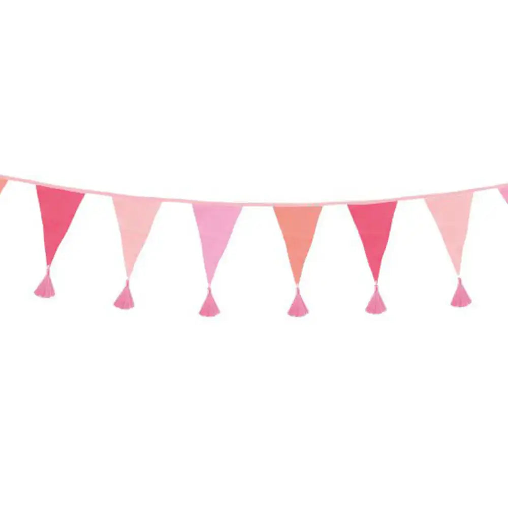 Pink Fabric Bunting (3m) General Party