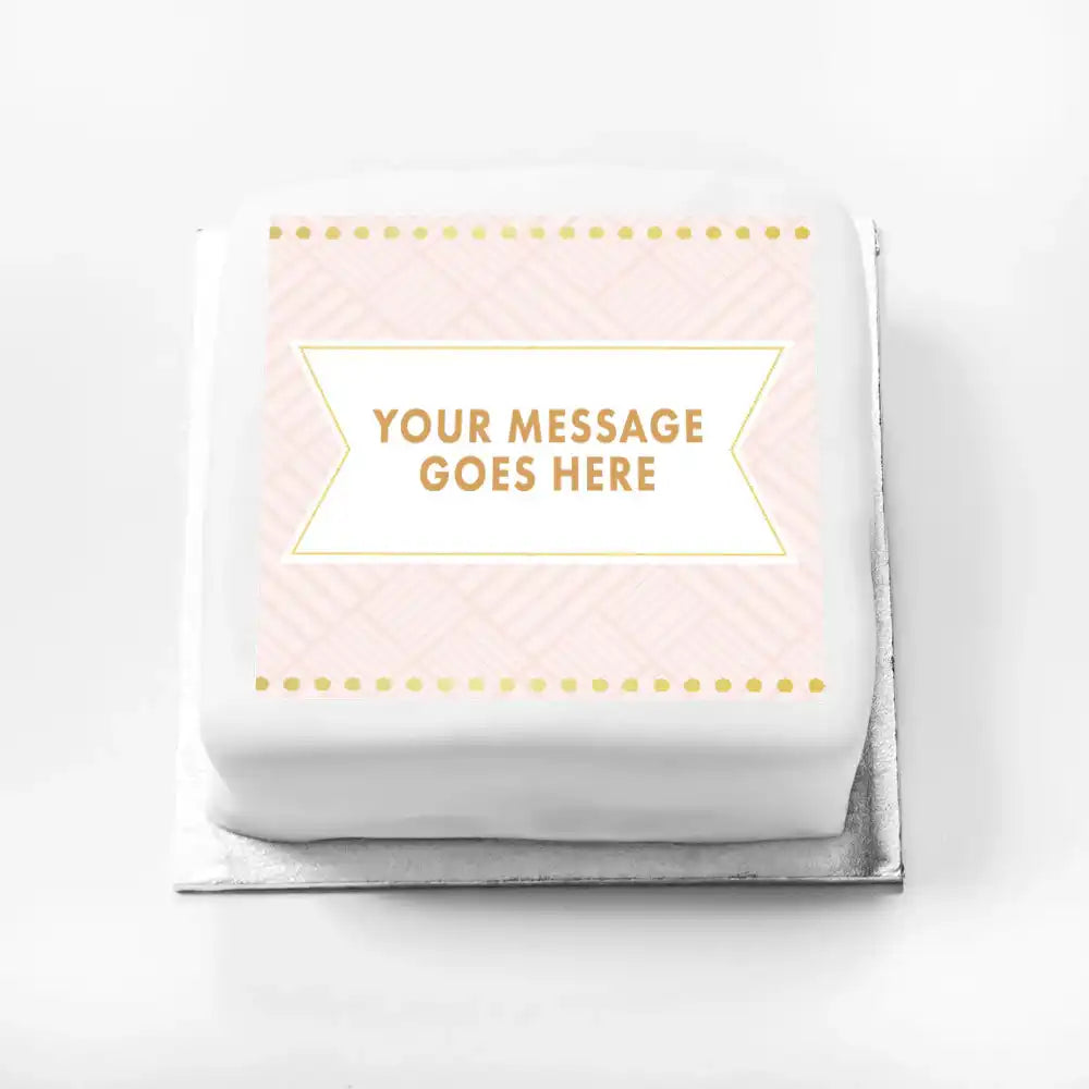Personalised Photo Cake - Pink Pastel Perfection Message Only Small (up to 6 small portions) Personalised Cake