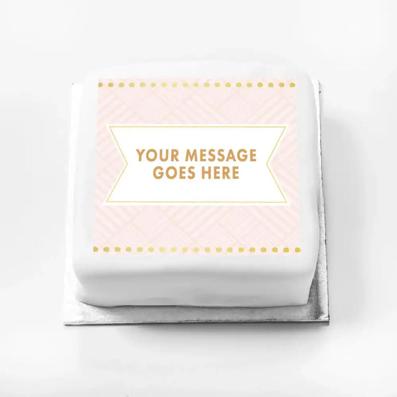 Personalised Photo Cake - Pink Pastel Perfection Message Only Small (up to 6 small portions) Personalised Cake
