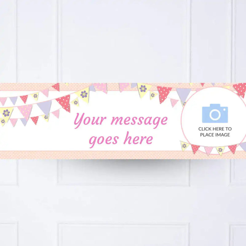 Pink Bunting Personalised Party Banner Personalised Banner