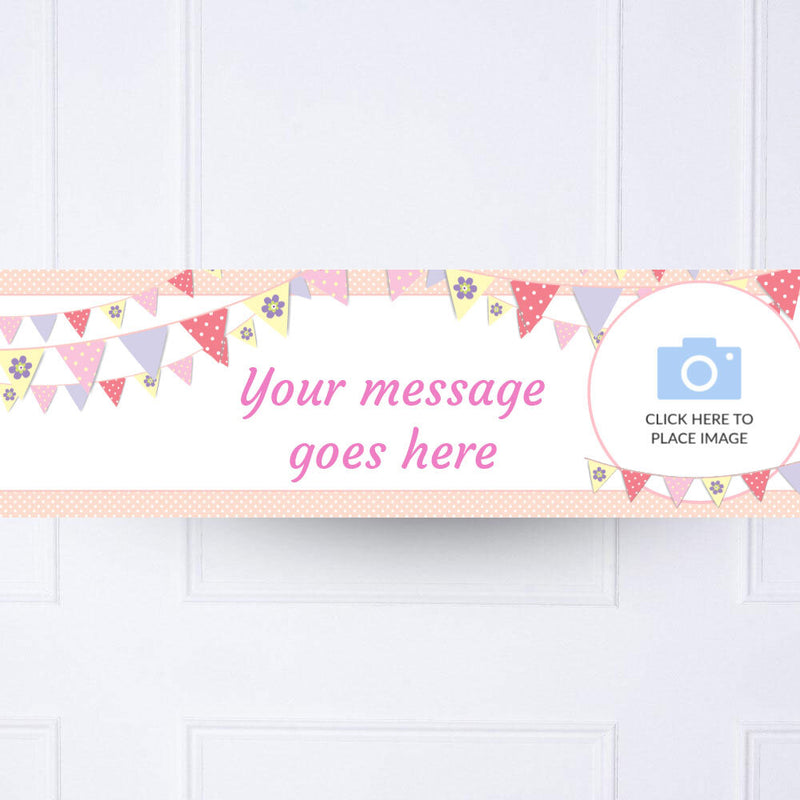 Pink Bunting Personalised Party Banner