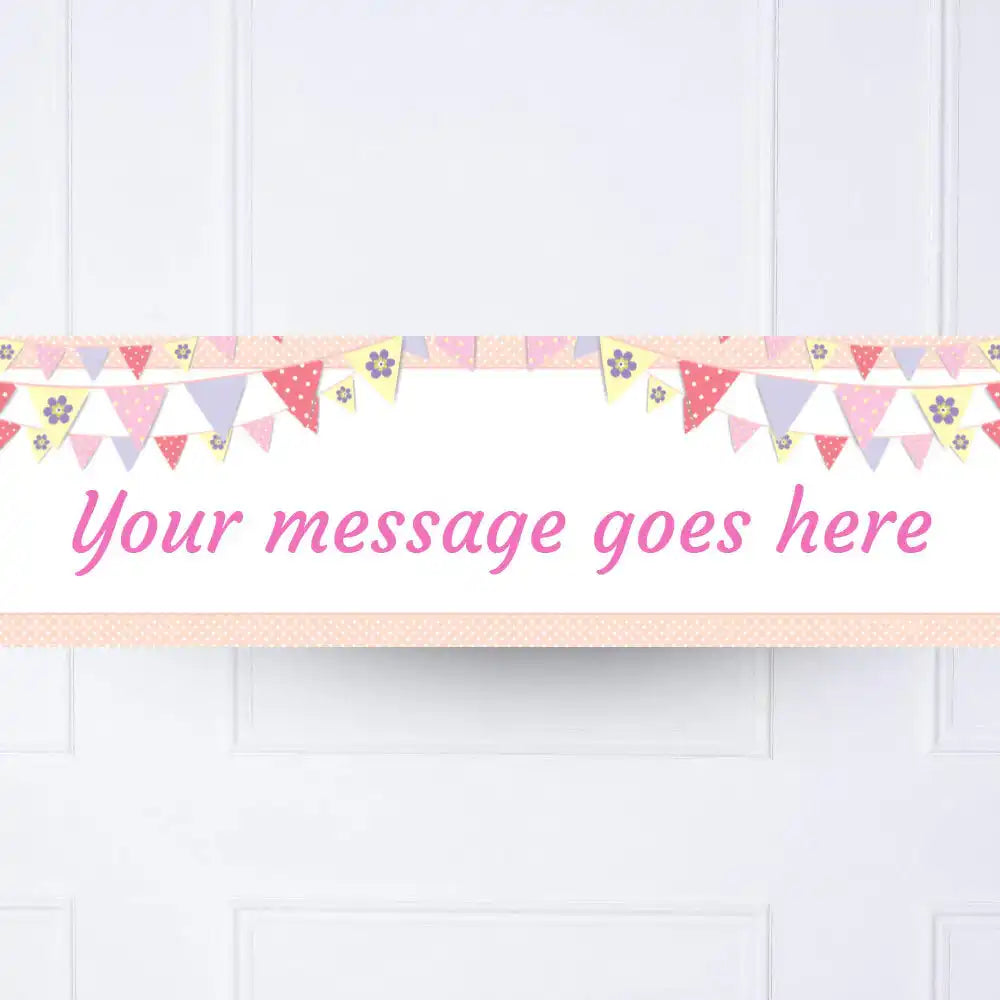 Pink Bunting Personalised Party Banner Personalised Banner