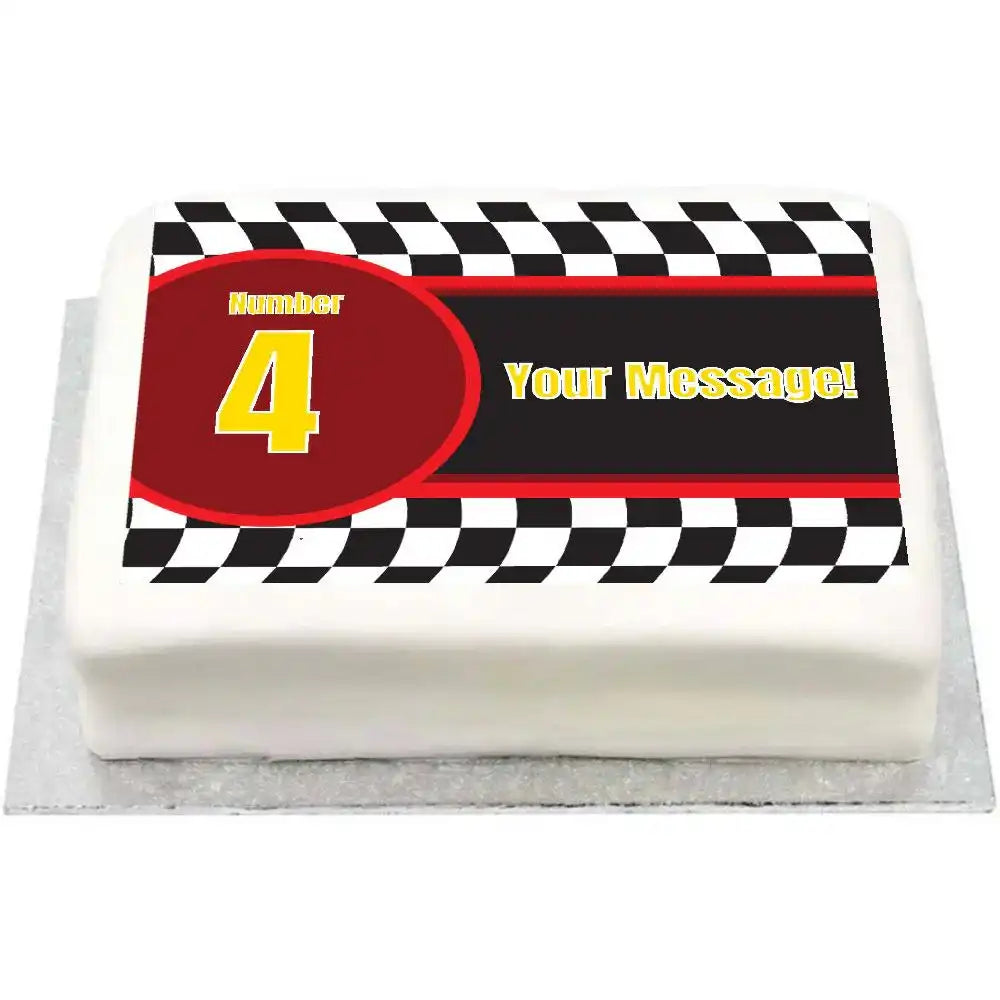Personalised Photo Cake - Racing Cars Message Only Personalised Cake
