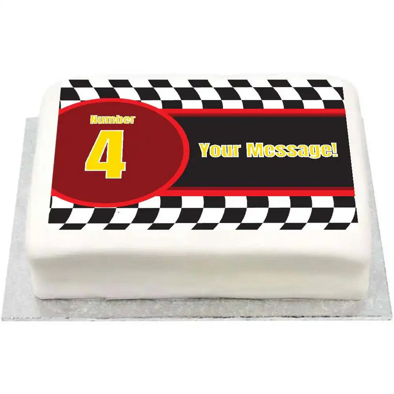 Personalised Photo Cake - Racing Cars Message Only Personalised Cake