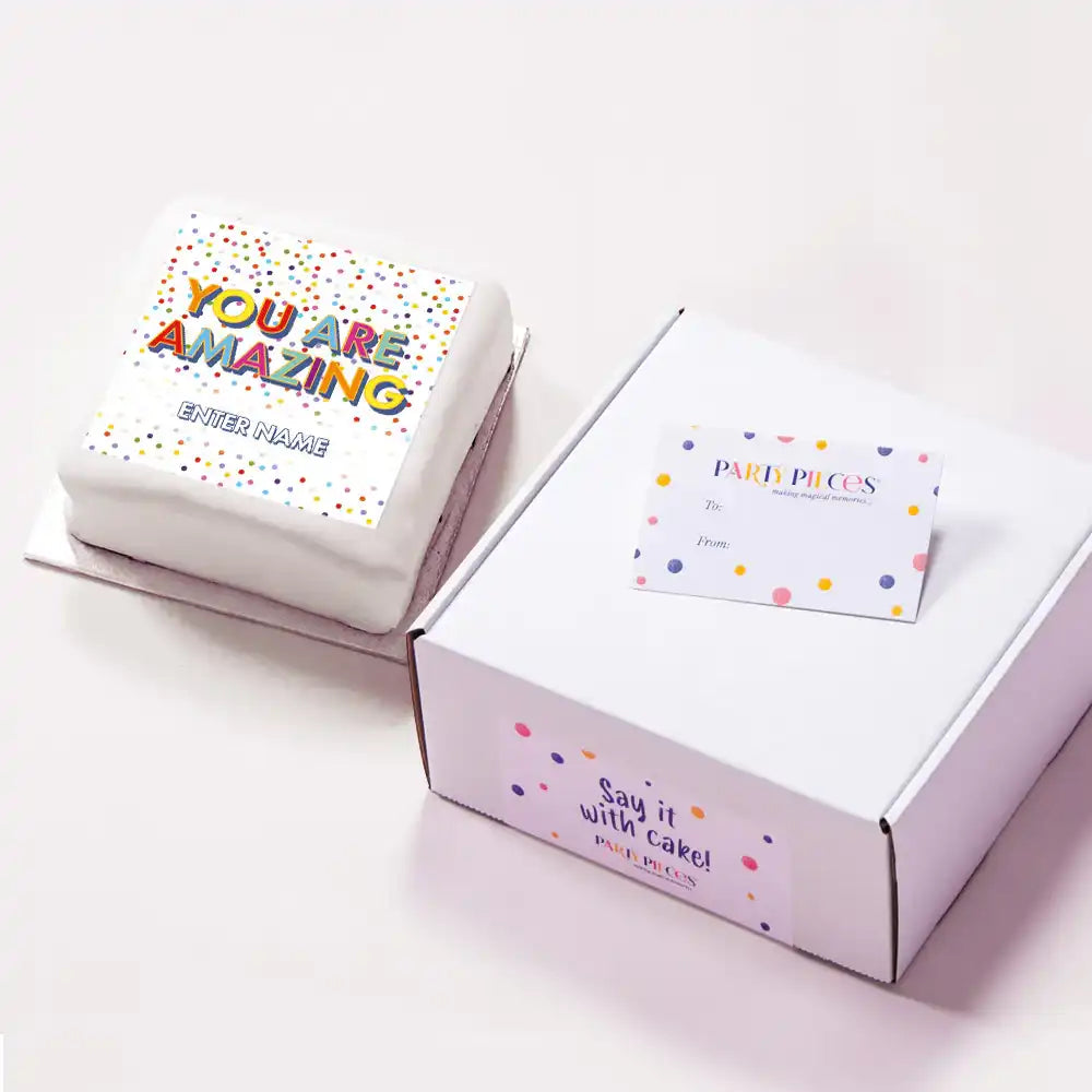 Personalised Slogan Gift Cake – Bright Dots Personalised Cake
