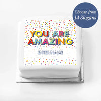 Personalised Slogan Gift Cake – Bright Dots Personalised Cake