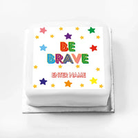 Personalised Slogan Gift Cake – Bright Stars Be Brave With Name Personalised Cake