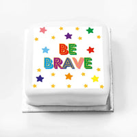 Personalised Slogan Gift Cake – Bright Stars Be Brave Without Name Personalised Cake