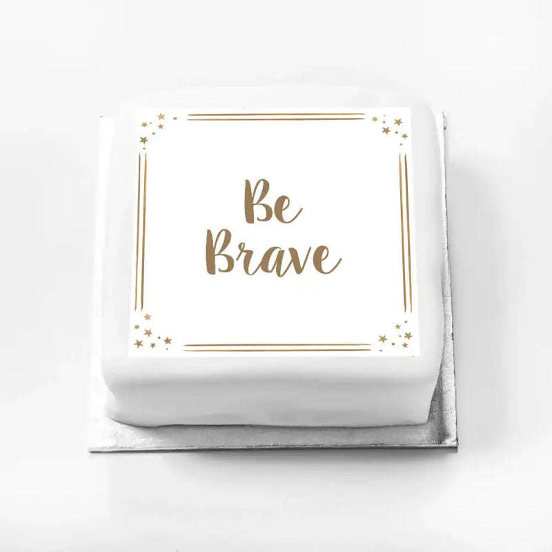 Personalised Slogan Gift Cake – Rose Gold Dots Be Brave Without Name Personalised Cake
