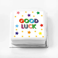 Personalised Slogan Gift Cake – Bright Stars Good Luck Without Name Personalised Cake