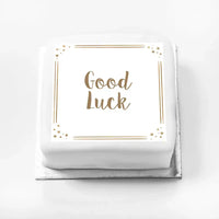 Personalised Slogan Gift Cake – Rose Gold Dots Good Luck Without Name Personalised Cake