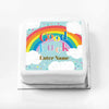Personalised Slogan Gift Cake – Rainbow Blue Good Luck With Name Personalised Cake