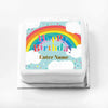 Personalised Slogan Gift Cake – Rainbow Blue Happy Birthday With Name Personalised Cake