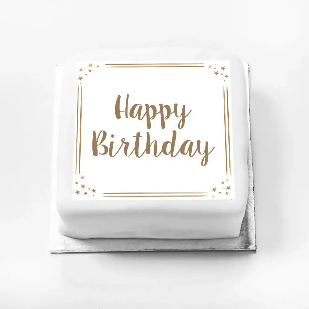 Personalised Slogan Gift Cake – Rose Gold Dots Happy Birthday Without Name Personalised Cake