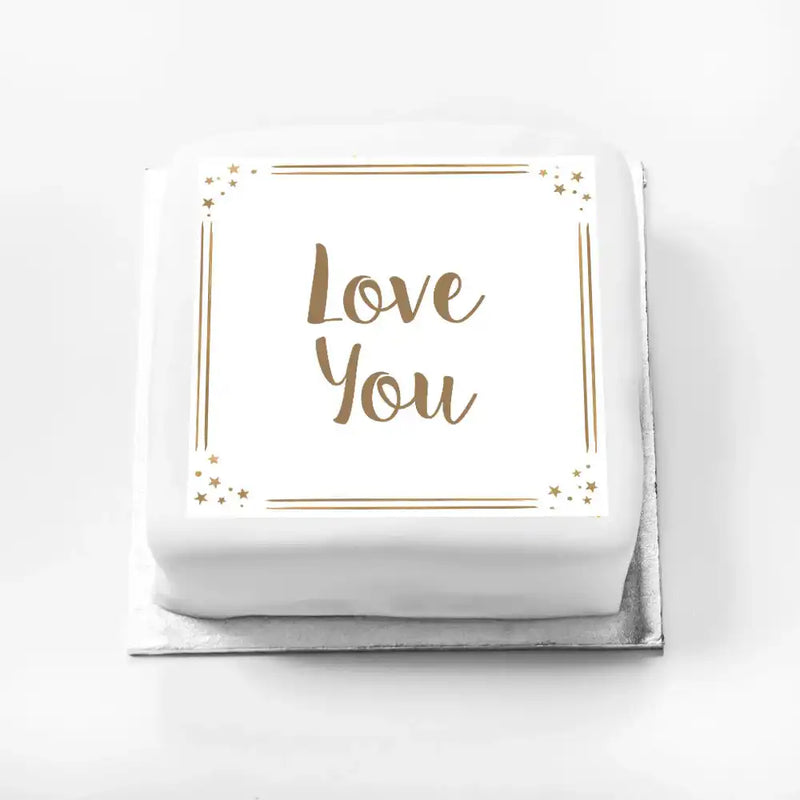 Personalised Slogan Gift Cake – Rose Gold Dots Love You Without Name Personalised Cake