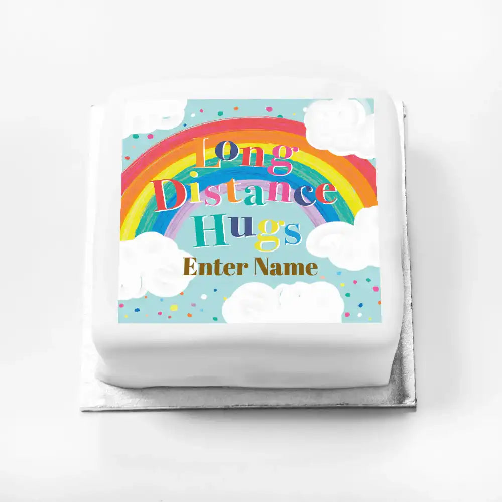 Personalised Slogan Gift Cake – Rainbow Blue Personalised Cake