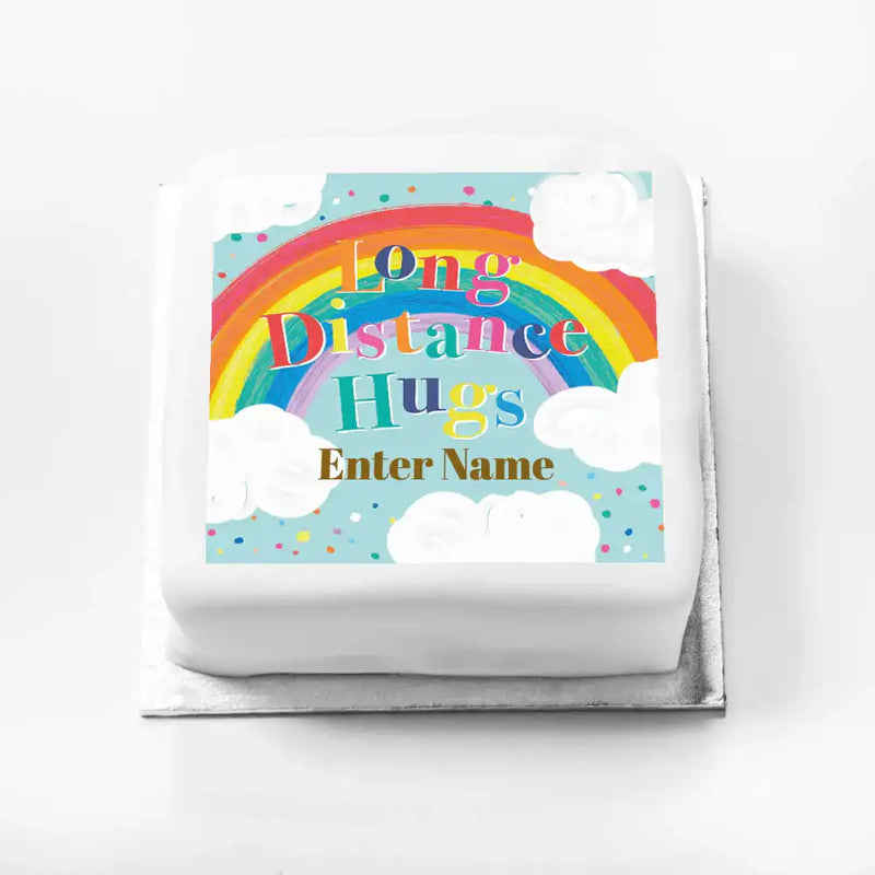 Personalised Slogan Gift Cake – Rainbow Blue Personalised Cake