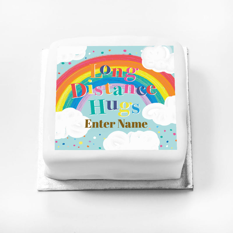 Personalised Slogan Gift Cake – Rainbow Blue