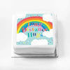 Personalised Slogan Gift Cake – Rainbow Blue Long Distance Hugs Without Name Personalised Cake