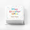 Personalised Slogan Gift Cake – Pastel Dots Long Distance Hugs With Name Personalised Cake
