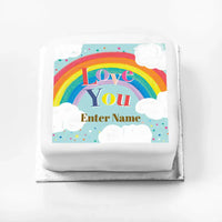 Personalised Slogan Gift Cake – Rainbow Blue Personalised Cake
