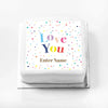 Personalised Slogan Gift Cake – Pastel Dots Love You With Name Personalised Cake