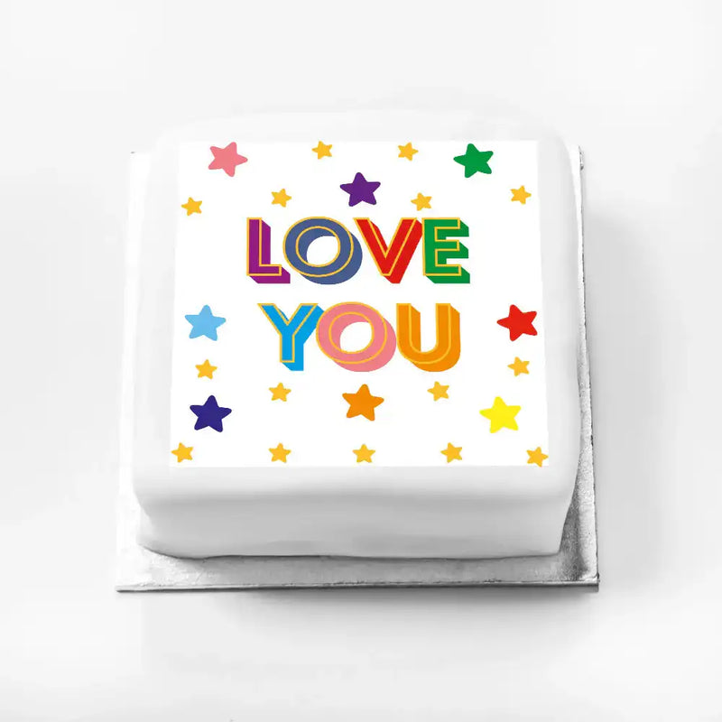 Personalised Slogan Gift Cake – Bright Stars Love You Without Name Personalised Cake