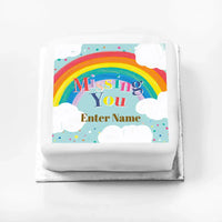 Personalised Slogan Gift Cake – Rainbow Blue Personalised Cake