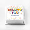 Personalised Slogan Gift Cake – Bright Dots Missing You With Name Personalised Cake