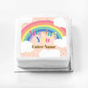 Personalised Slogan Gift Cake – Rainbow Pink Missing You With Name Personalised Cake