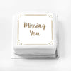 Personalised Slogan Gift Cake – Rose Gold Dots Missing You Without Name Personalised Cake