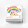 Personalised Slogan Gift Cake – Rainbow Pink Sending Love With Name Personalised Cake