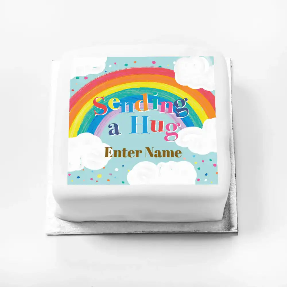 Personalised Slogan Gift Cake – Rainbow Blue Personalised Cake