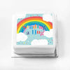 Personalised Slogan Gift Cake – Rainbow Blue Sending a Hug Without Name Personalised Cake