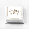 Personalised Slogan Gift Cake – Rose Gold Dots Sending a Hug Without Name Personalised Cake