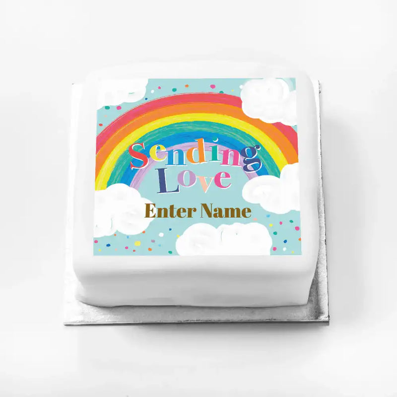 Personalised Slogan Gift Cake – Rainbow Blue Personalised Cake