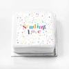 Personalised Slogan Gift Cake – Pastel Dots Sending Love Without Name Personalised Cake