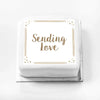Personalised Slogan Gift Cake – Rose Gold Dots Sending Love Without Name Personalised Cake