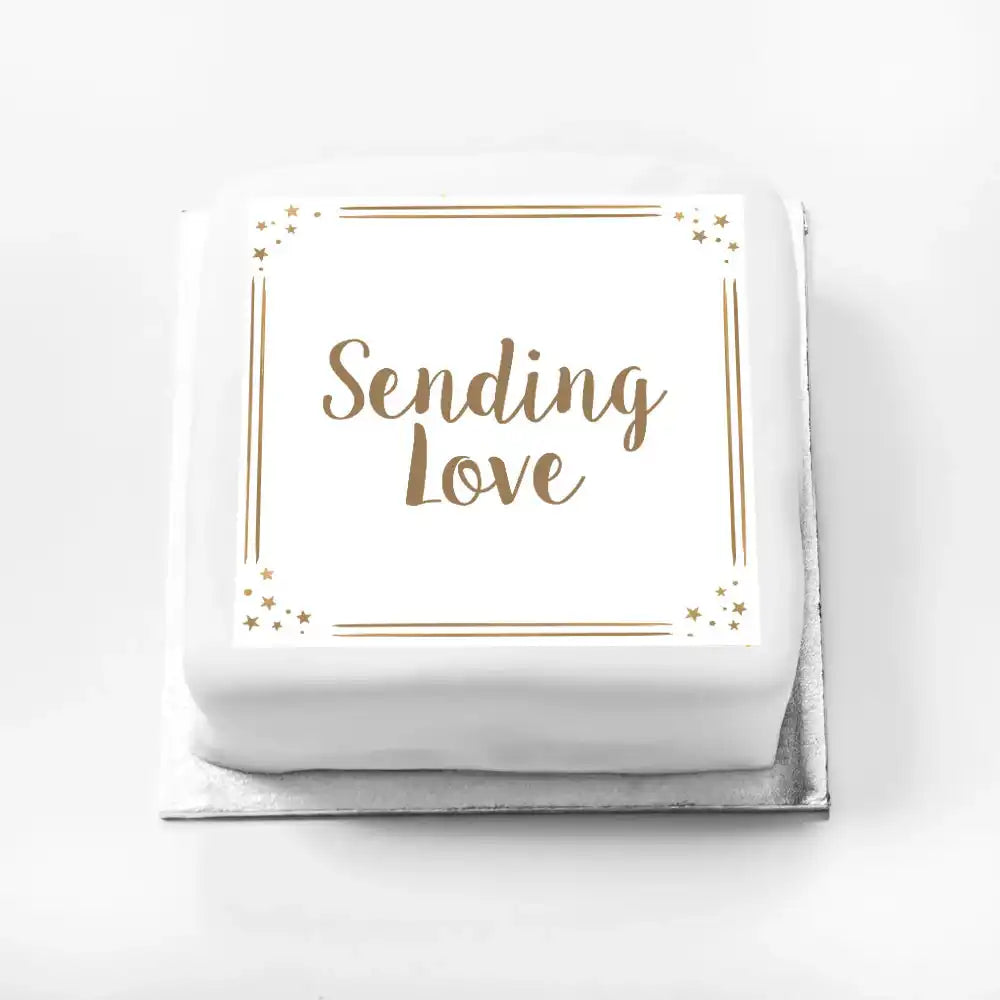 Personalised Slogan Gift Cake – Rose Gold Dots Sending Love Without Name Personalised Cake