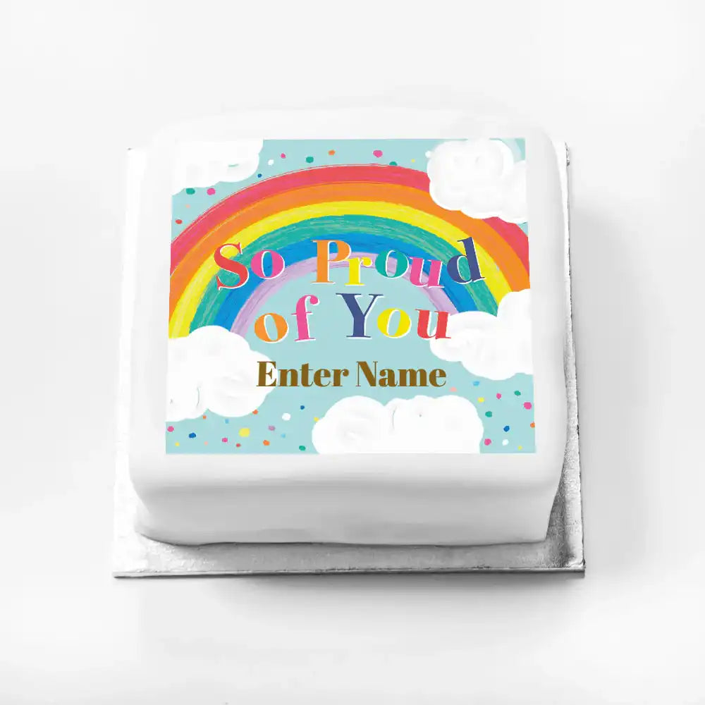 Personalised Slogan Gift Cake – Rainbow Blue Personalised Cake