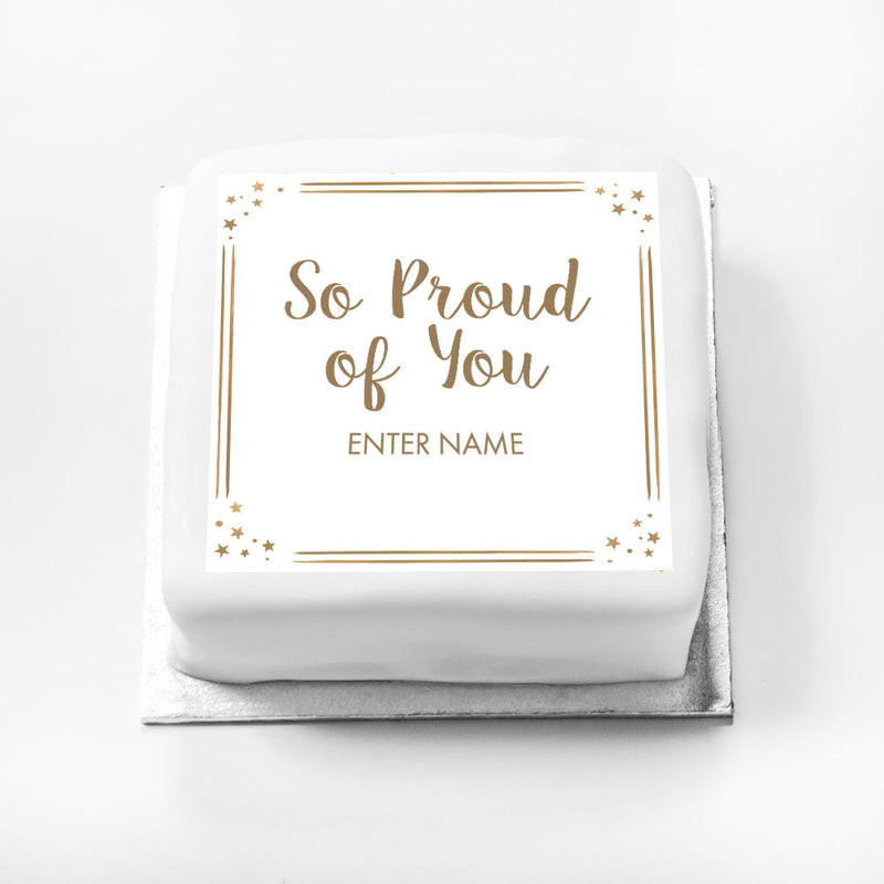 Personalised Slogan Gift Cake – Rose Gold Dots